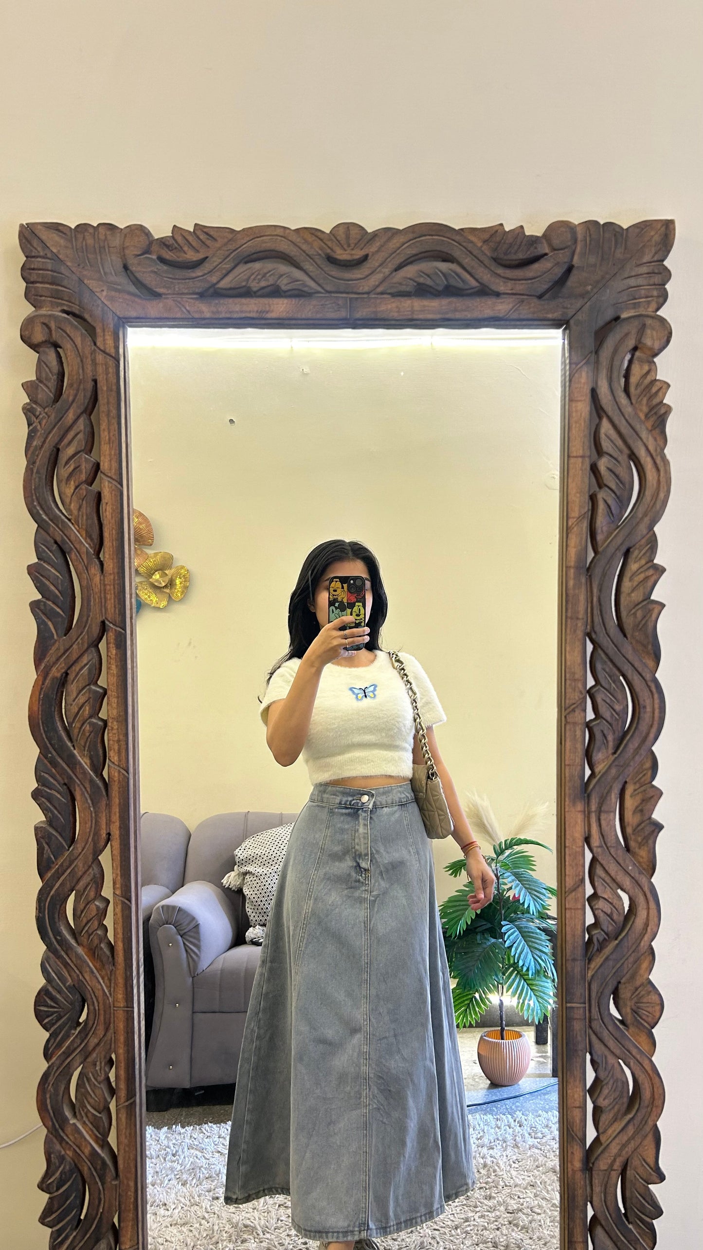 43) Korean skirt 26-28 waist/l:30
