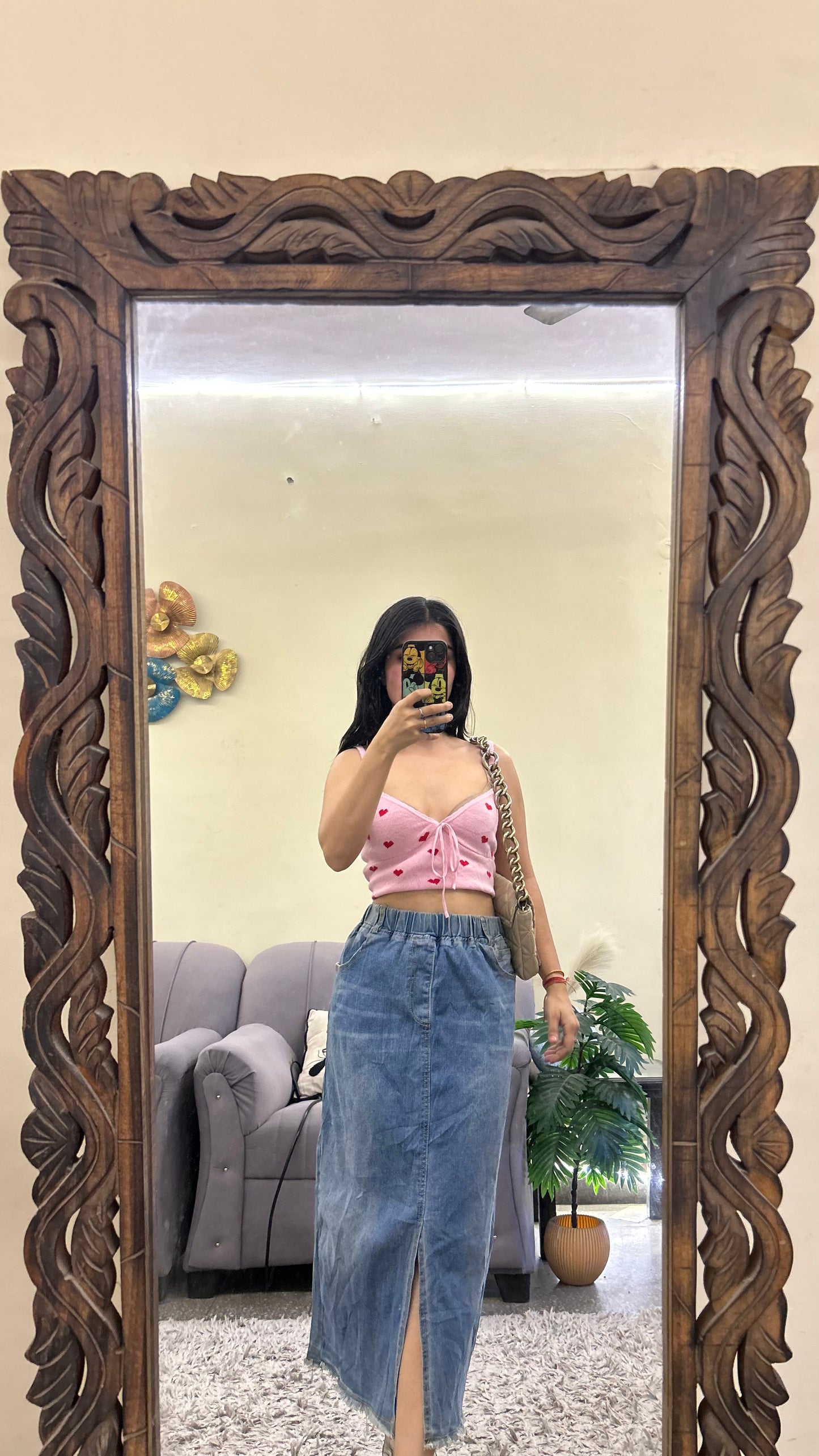 64) thrifted skirt 28-32 waist/l:29