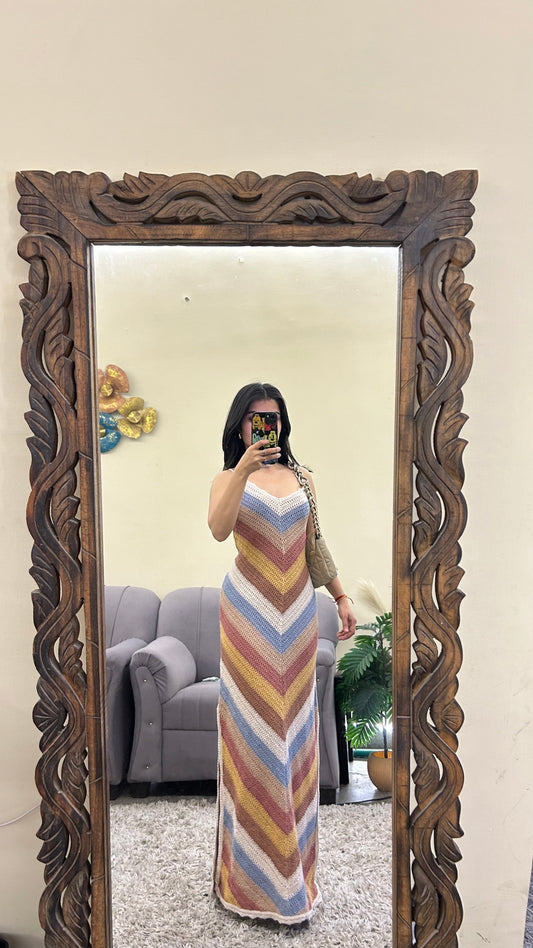 Rare Long crochet dress 32-34 bust/l:52