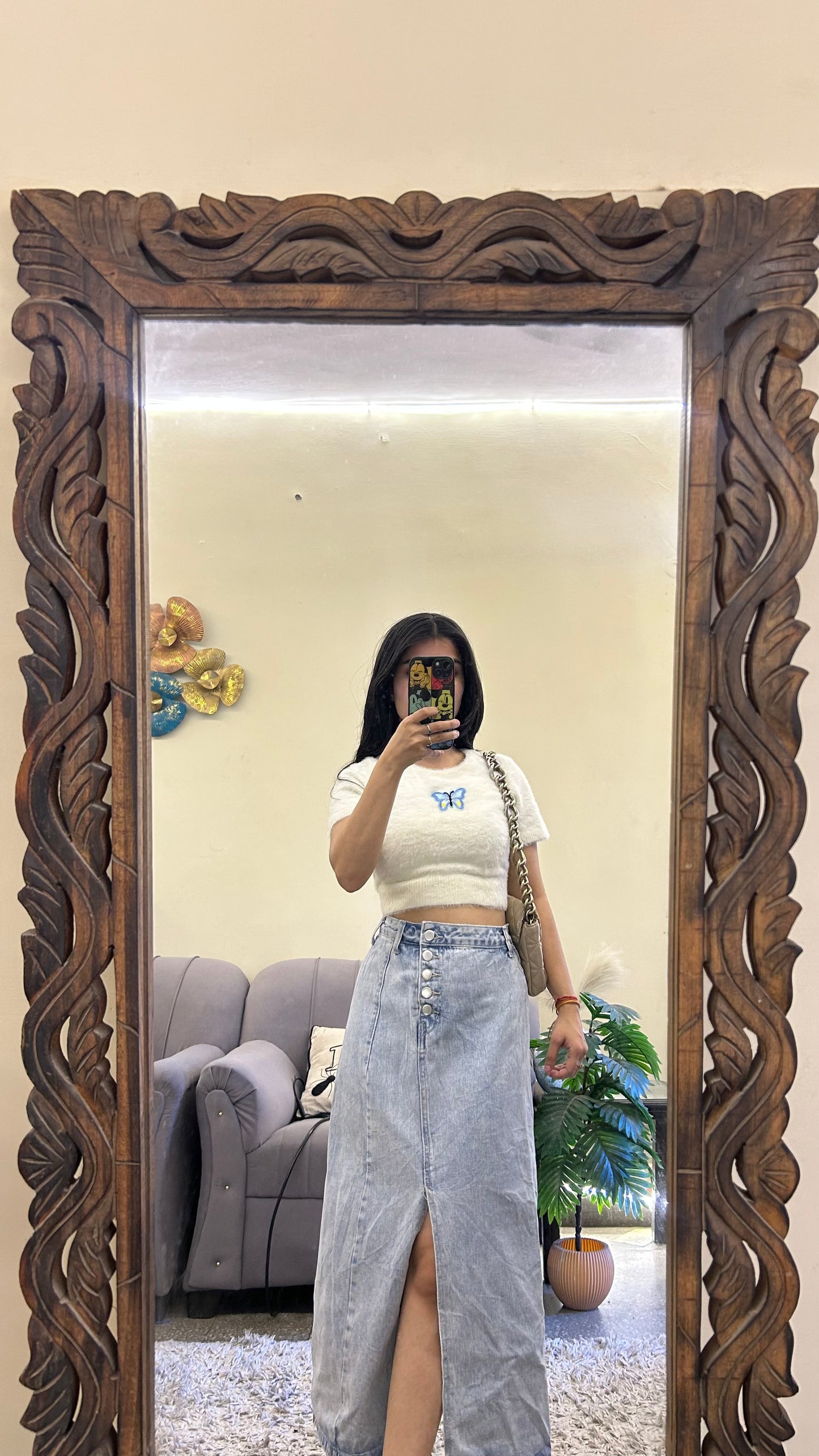 48) korean skirt 27 waist/l:31