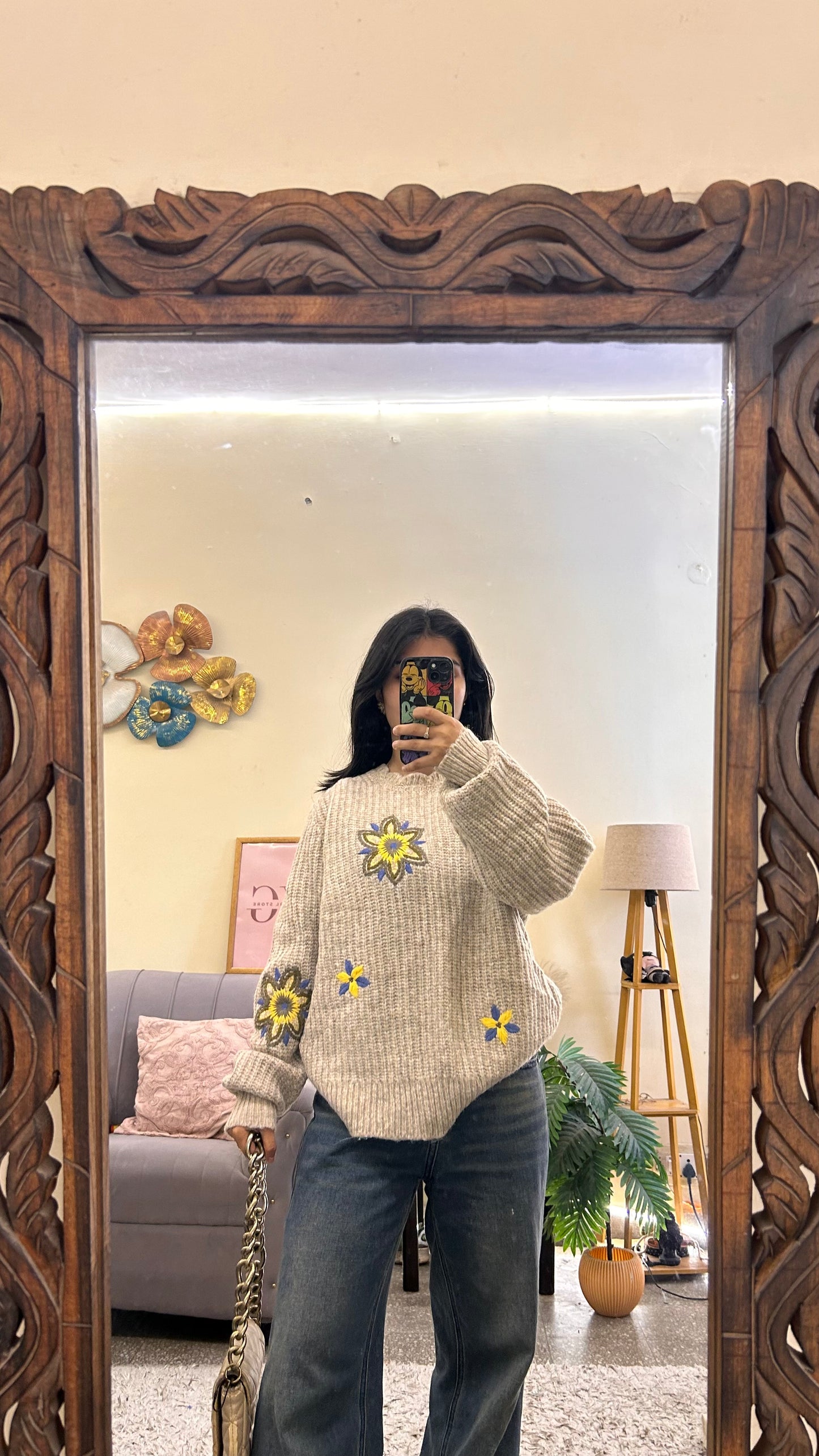 155)pintrest sweater size-m (embroidered)