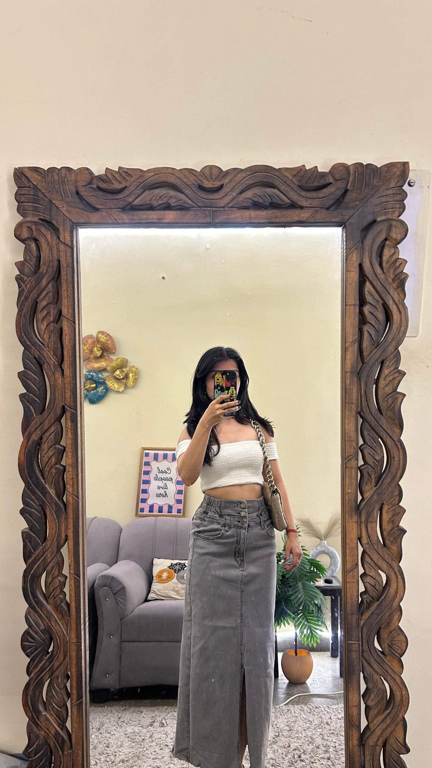 58) Korean skirt 24-26 waist/l:32