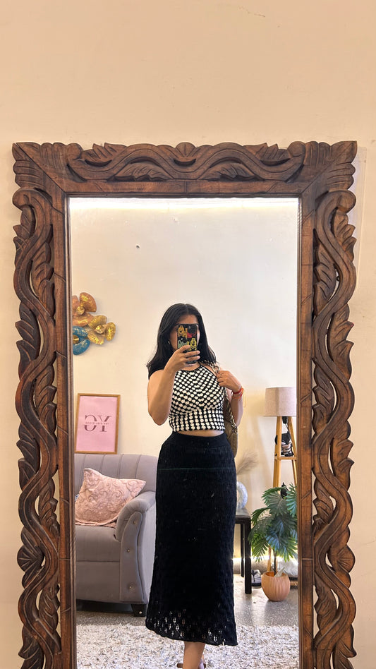 57)crochet skirt with layer waist 24-28 L-32