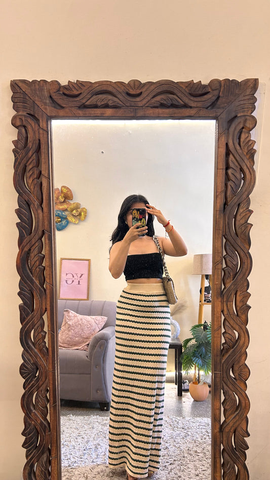 49)crochet skirt with layer waist 26-30 L-41