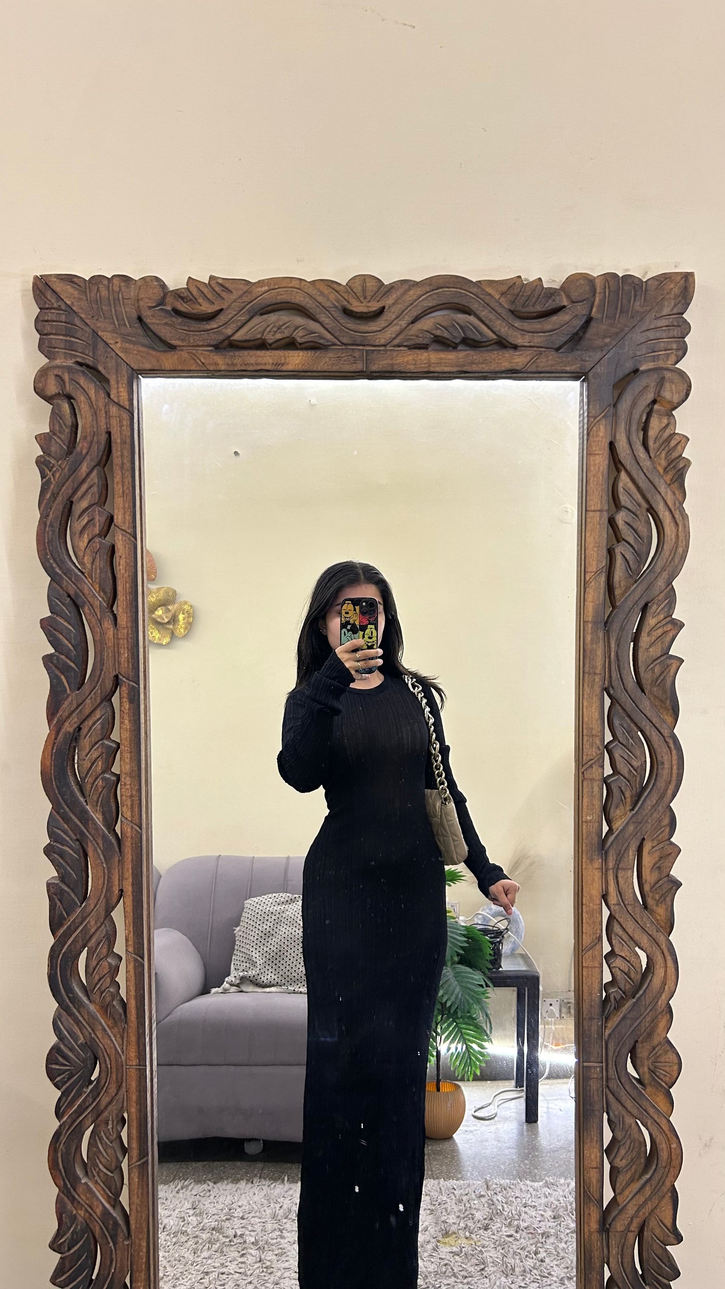 Sheer black dress 32-34 bust/l: 51