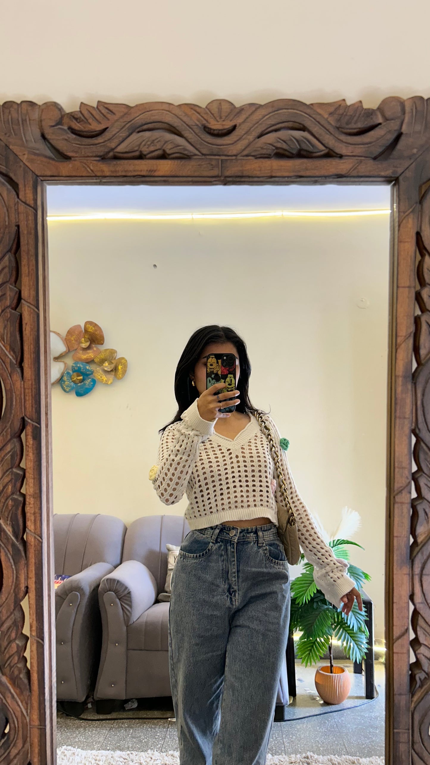 Flower crochet top XS-S