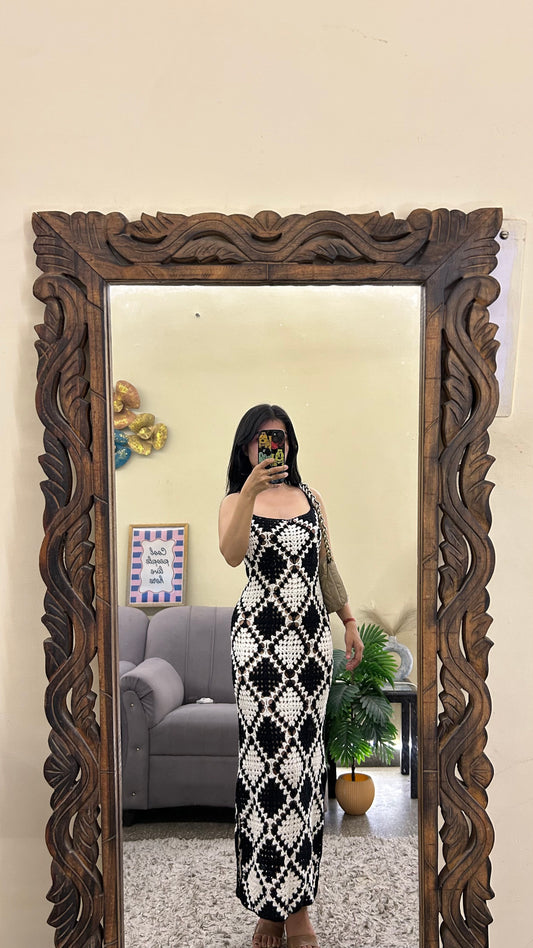 Classy dress 34-36 bust/l:49 rare