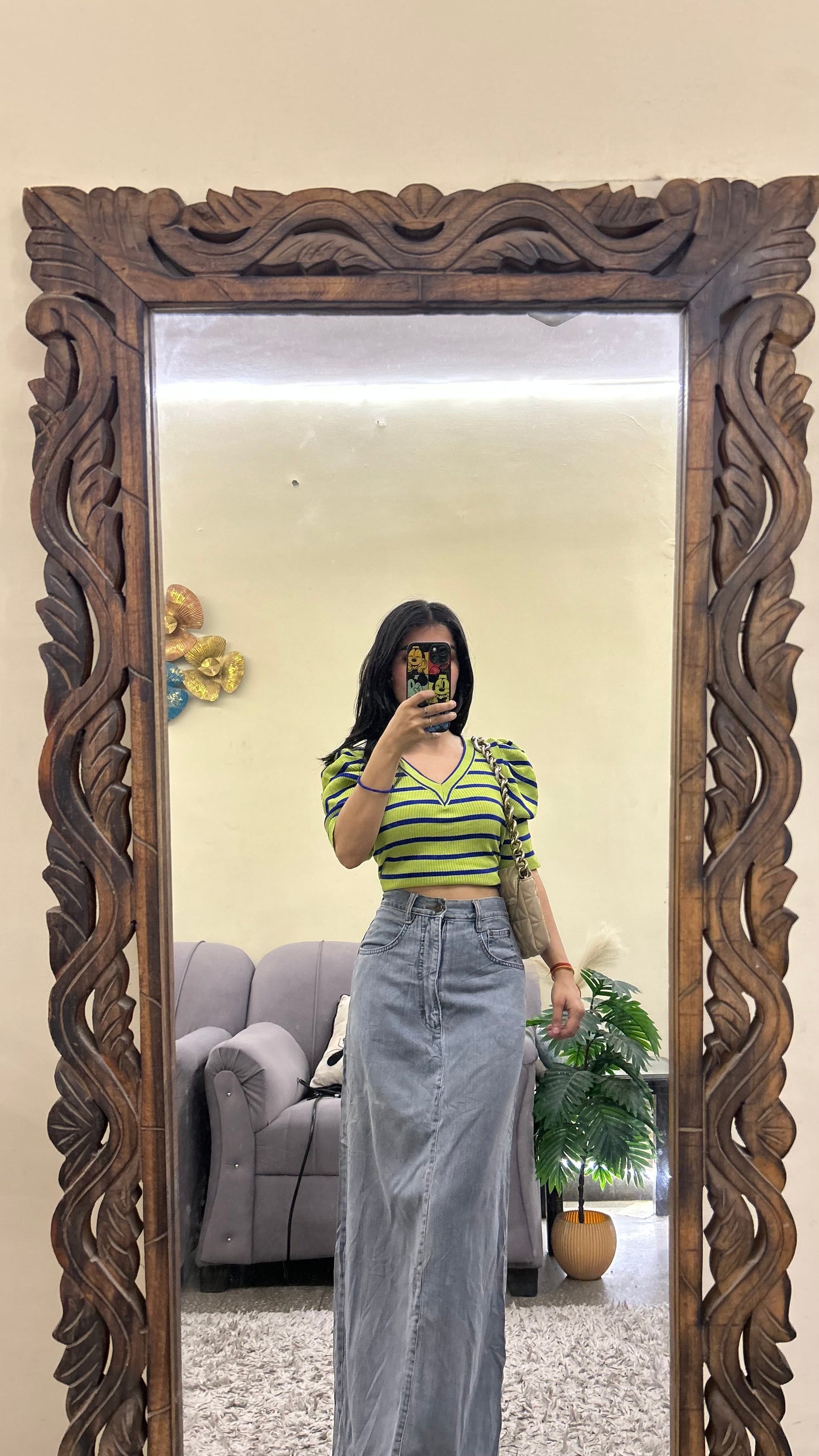 89) korean skirt 26 waist/l:37