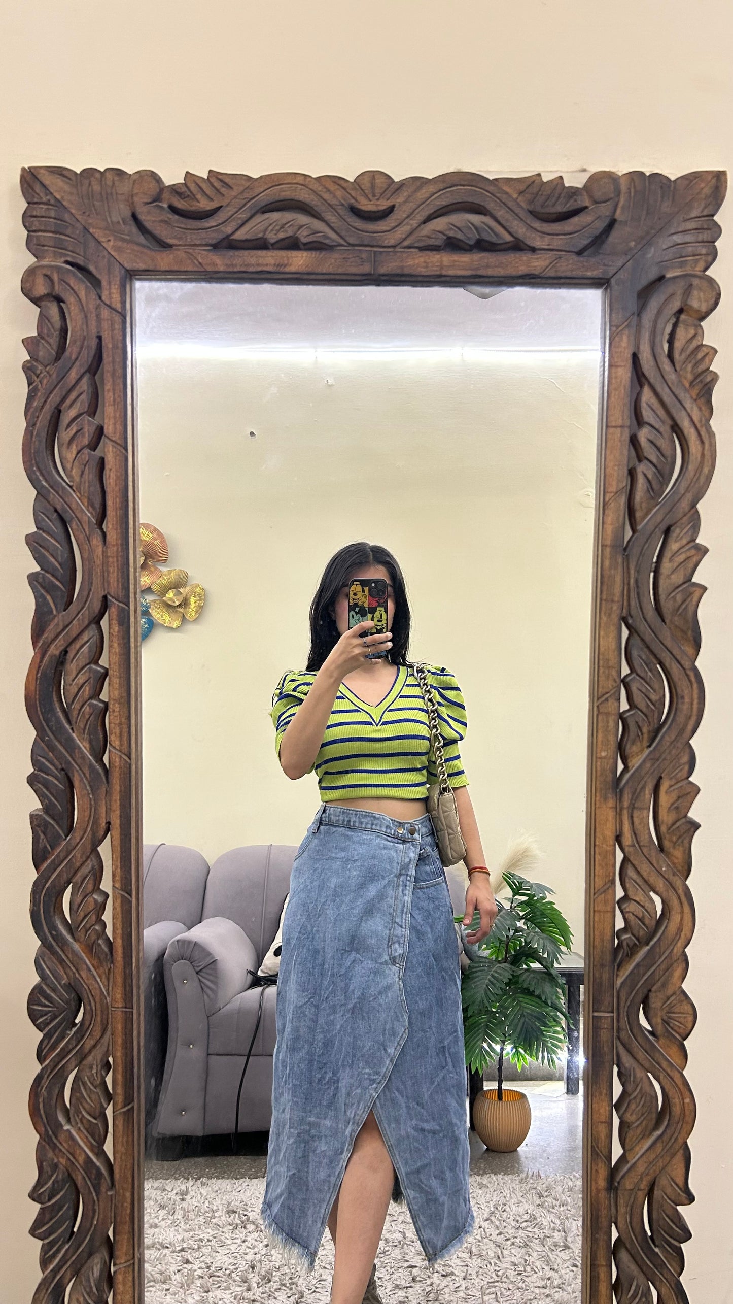85) korean skirt 32 waist/l:29 re