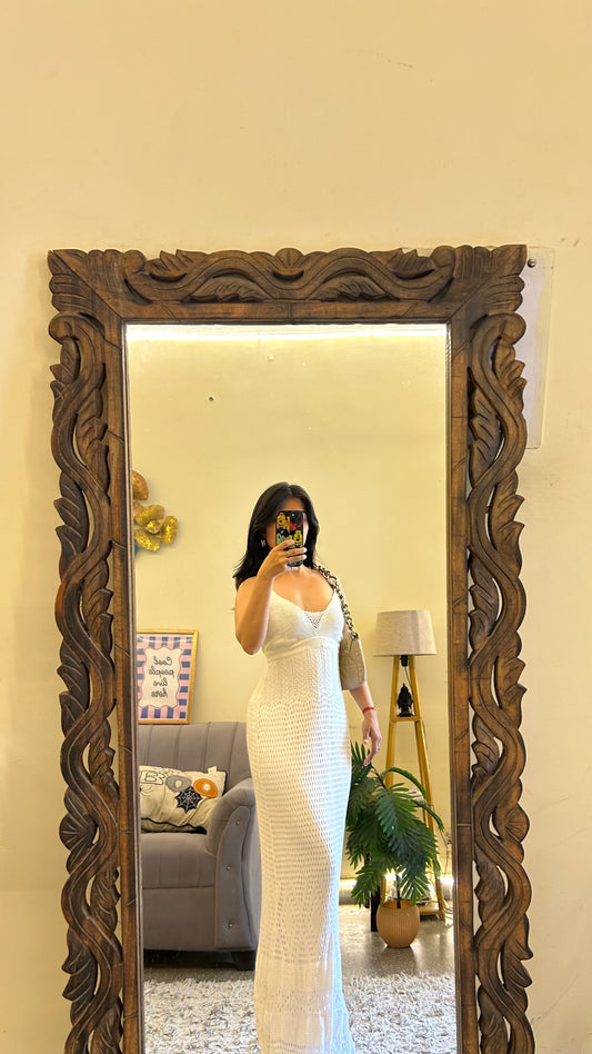 Crochet dress with lining 32-34 bust/l:62 (rare)