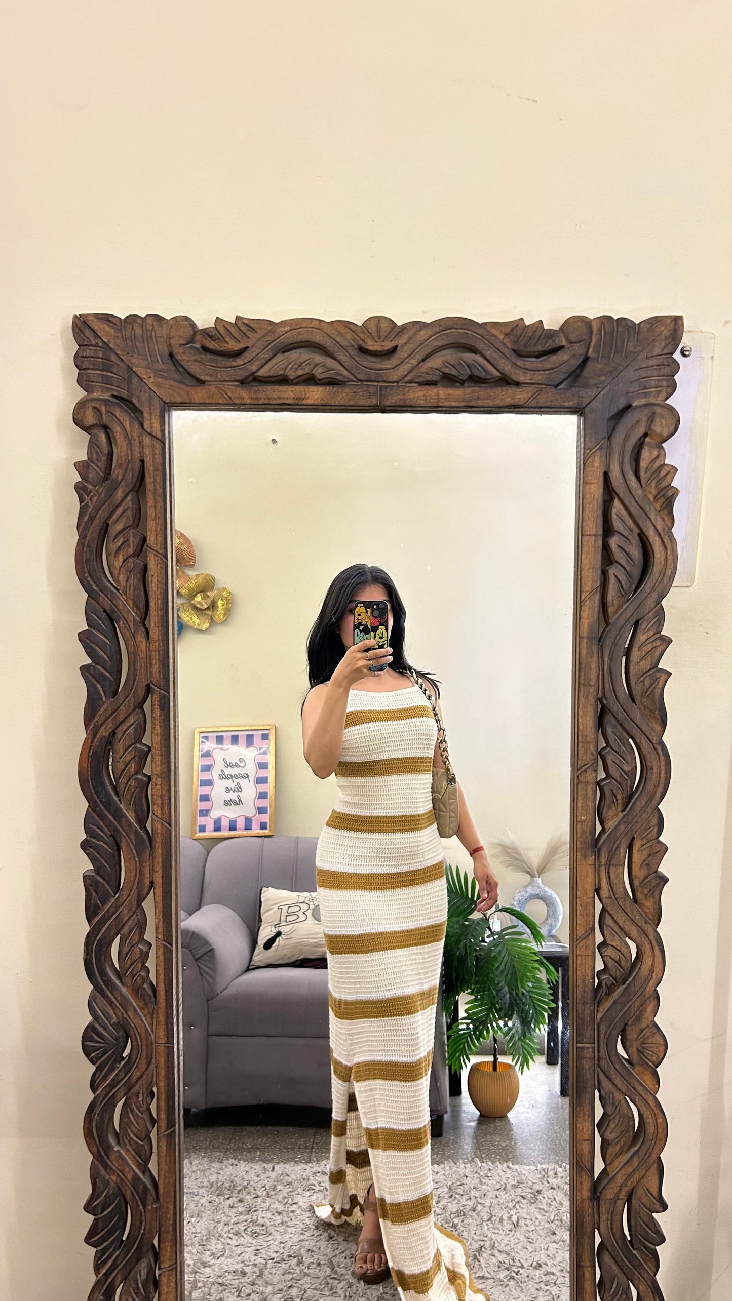 Super long crochet dress 36-40 bust/l:62