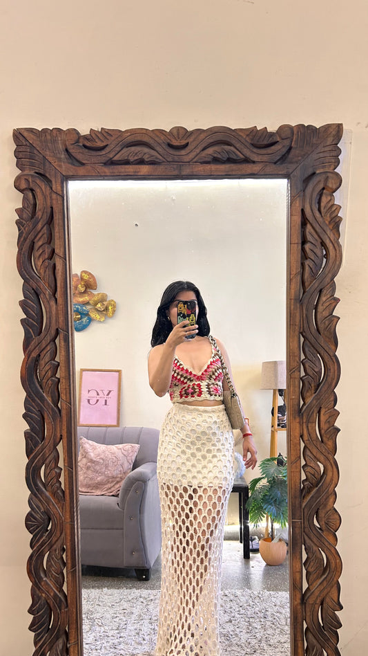 22.crochet skirt with layer waist 28 L-40