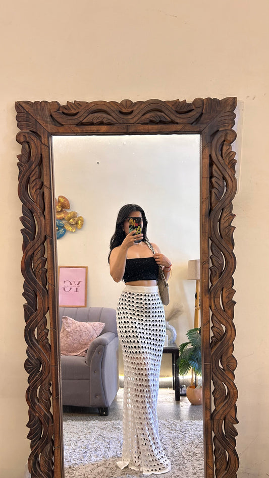 50)crochet skirt without layer waist 26-30 L-43