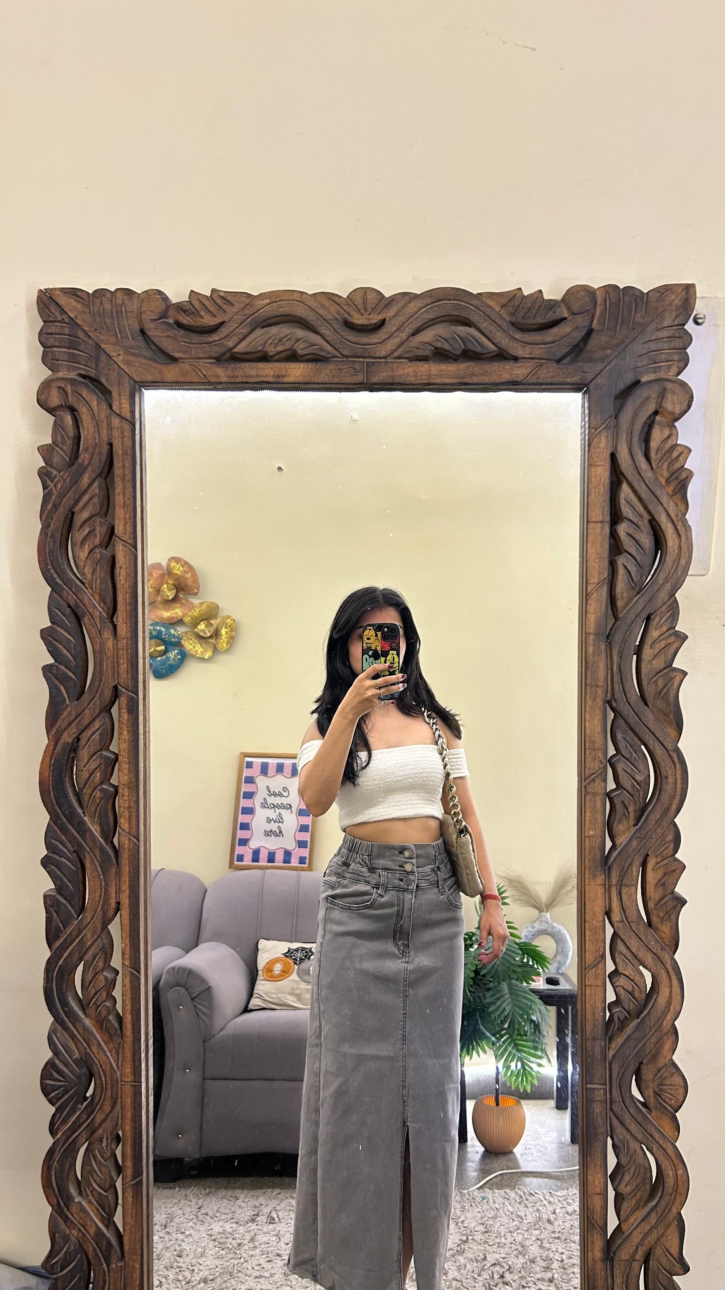58) Korean skirt 24-26 waist/l:32