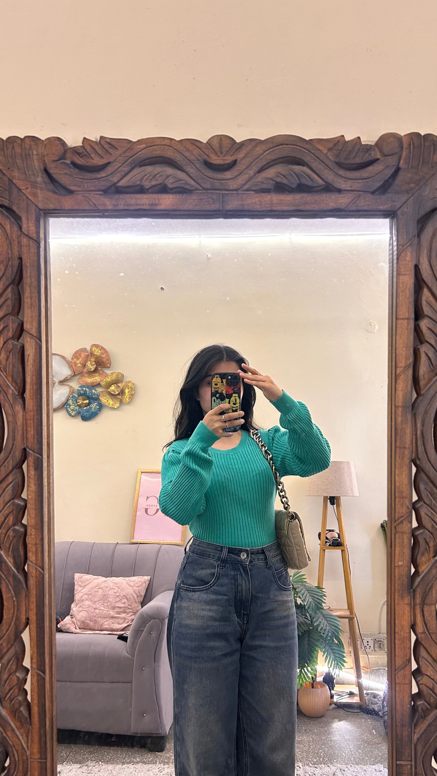 155)semi-winter cute top bust-34-36 thrifted