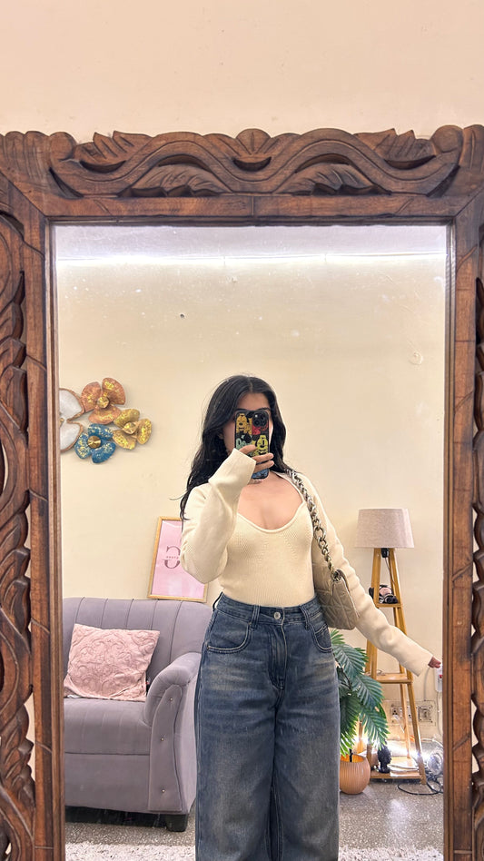 32)semi-winter cute top bust-32-34