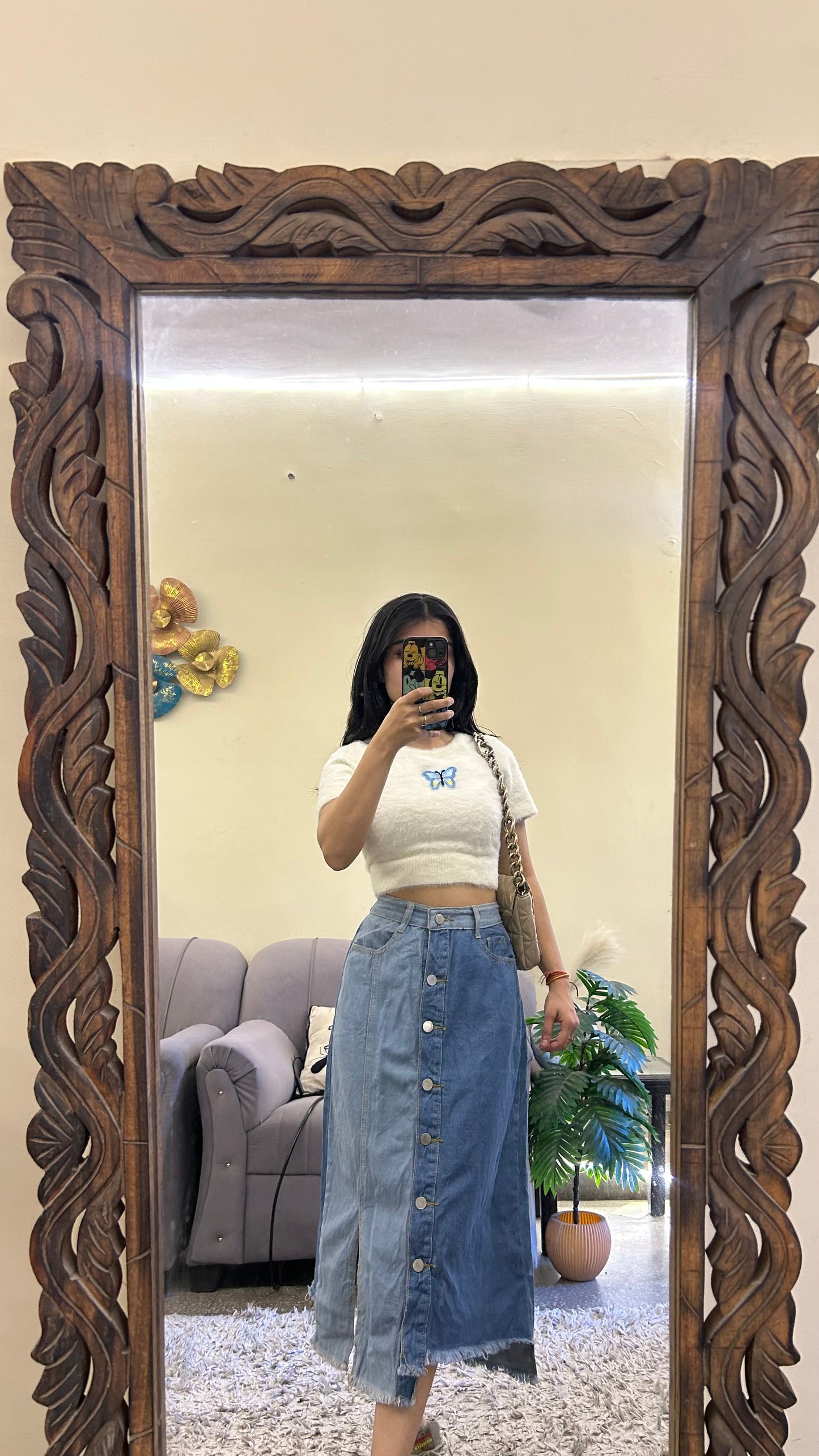 50) korean skirt 26 waist/l:29