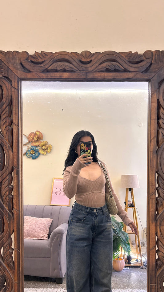 58)semi-winter cute top bust-30-34 bodysuit