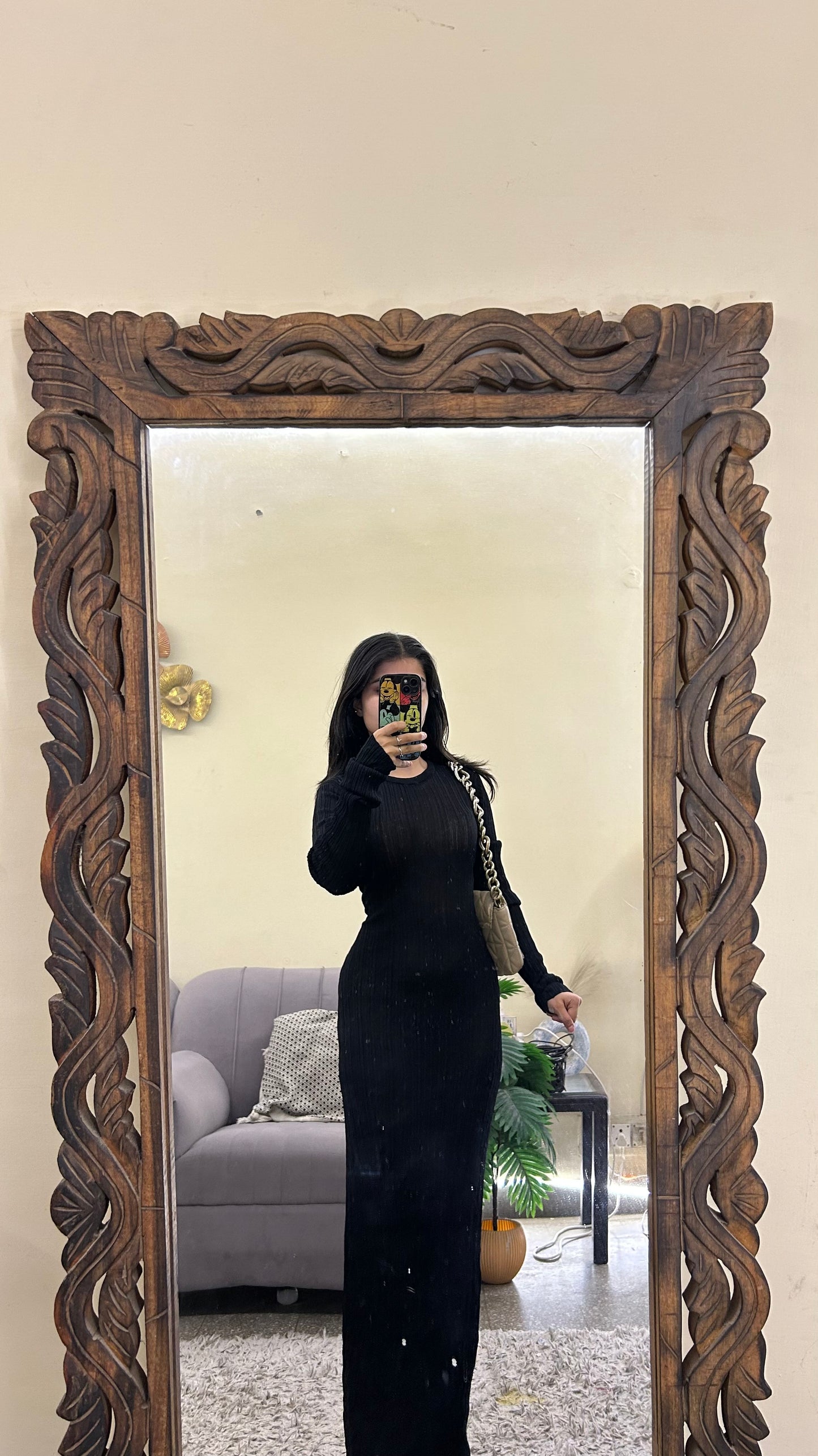 Sheer black dress 32-34 bust/l: 51