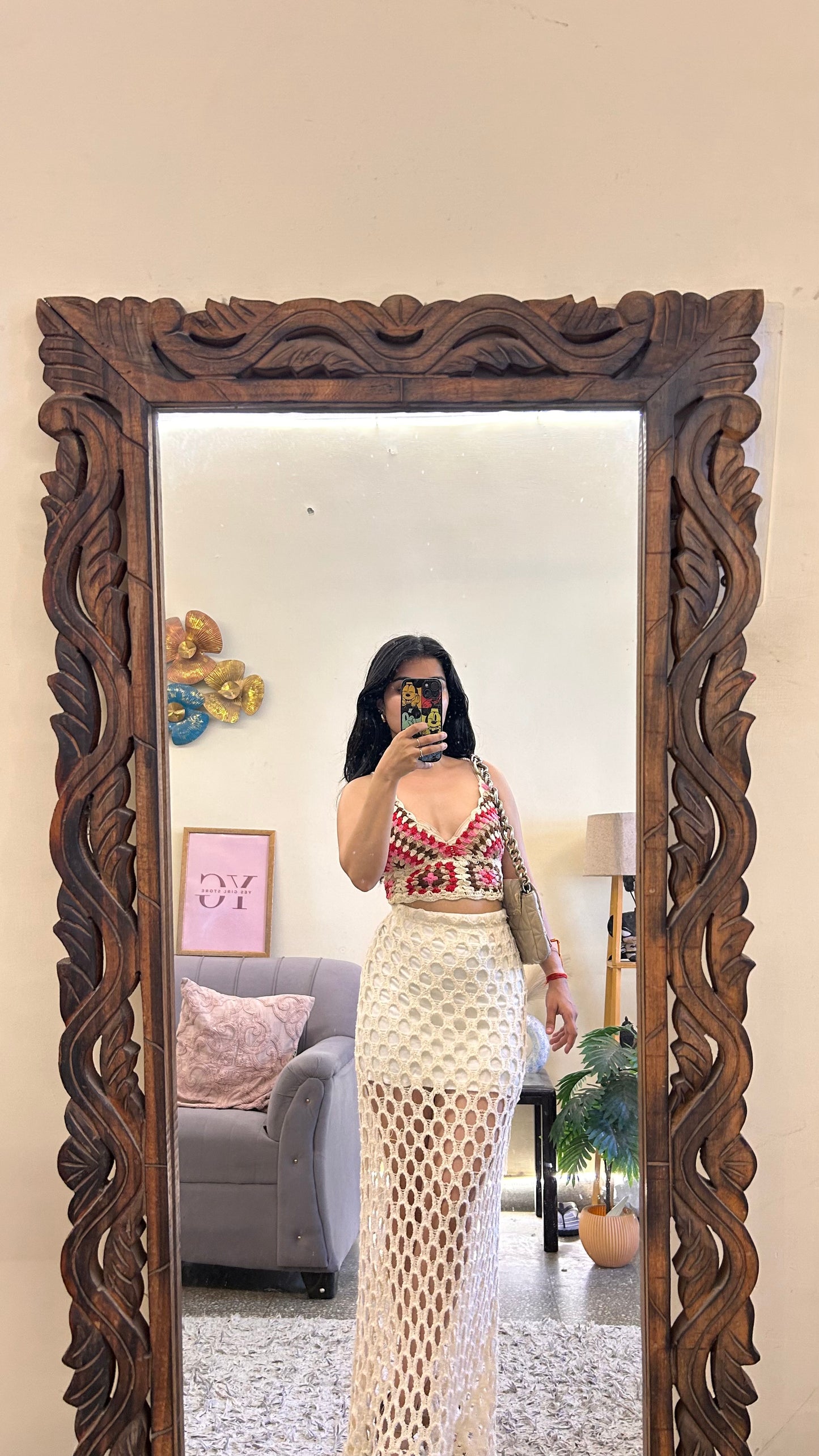 22.crochet skirt with layer waist 28 L-40