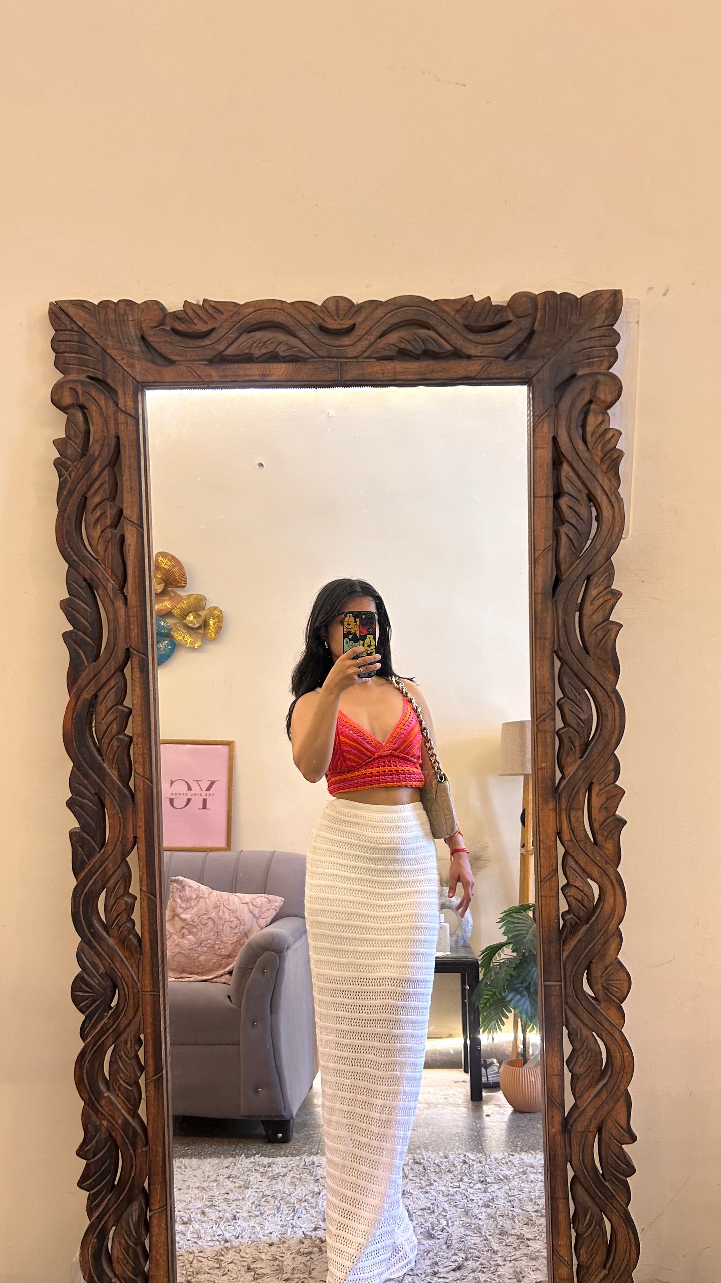 55)crochet skirt with layer waist 28-32 L-46