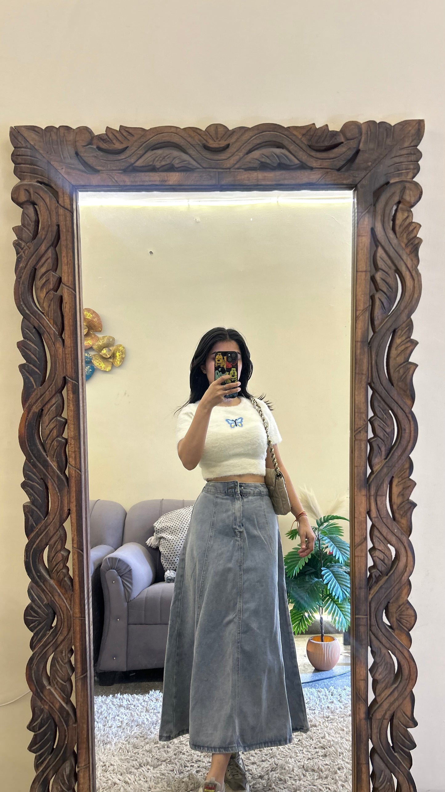 35) Korean skirt 26-28 waist/l:29