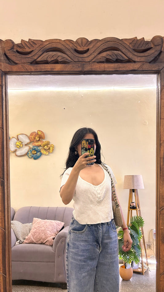 103) thrifted cute top 34-36 bust