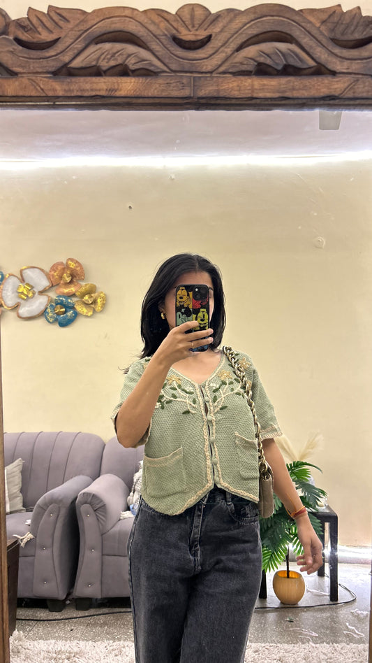 3d flower top S-M