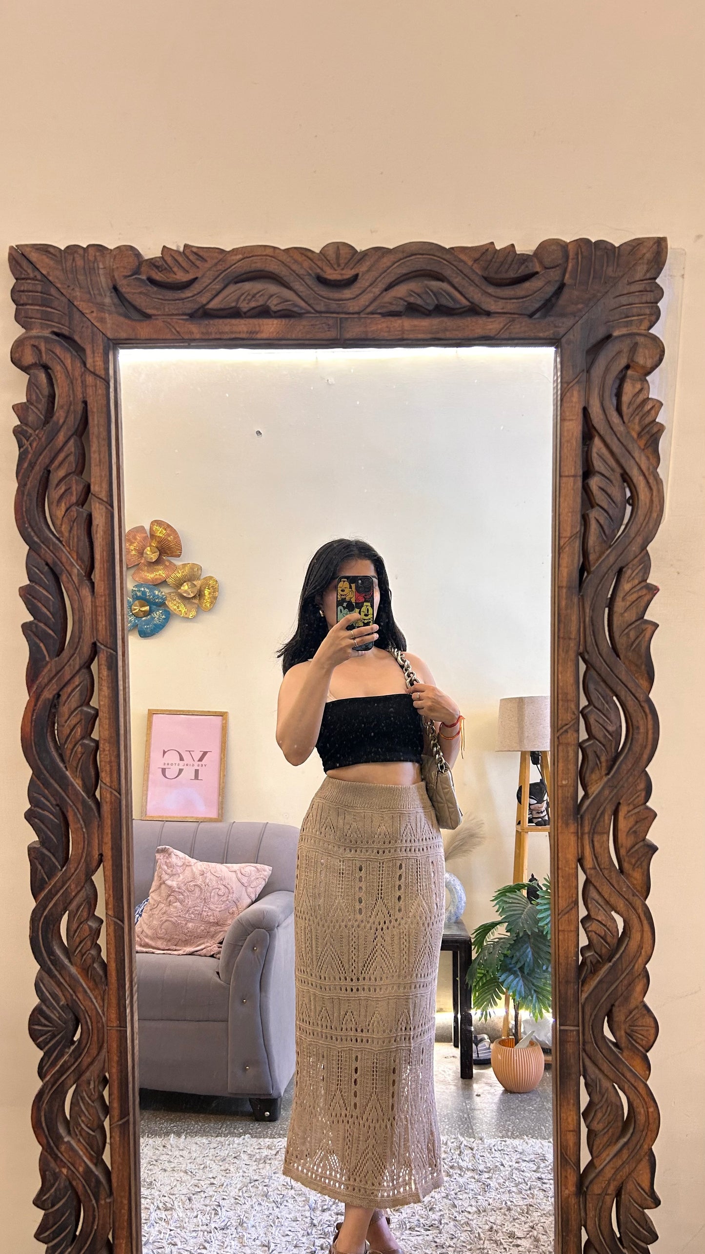 46)crochet skirt with layer waist 26-28 L-33