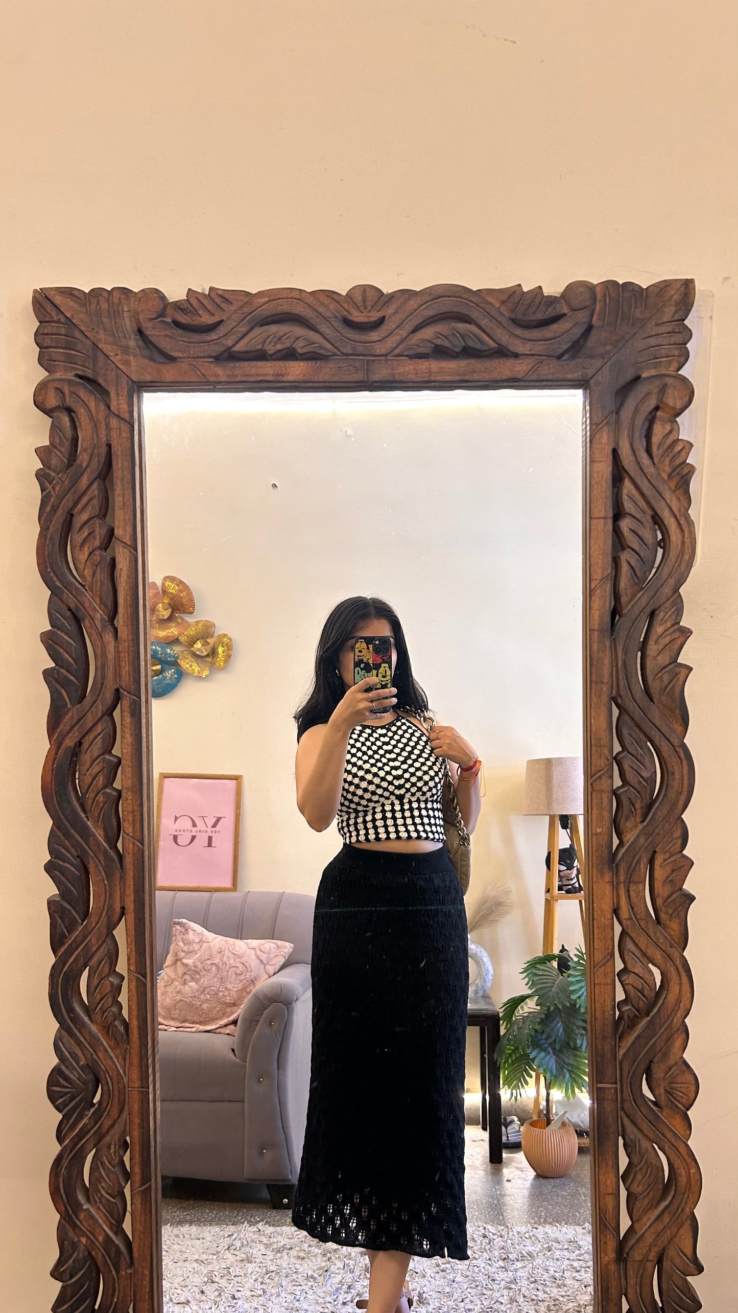 57)crochet skirt with layer waist 24-28 L-32