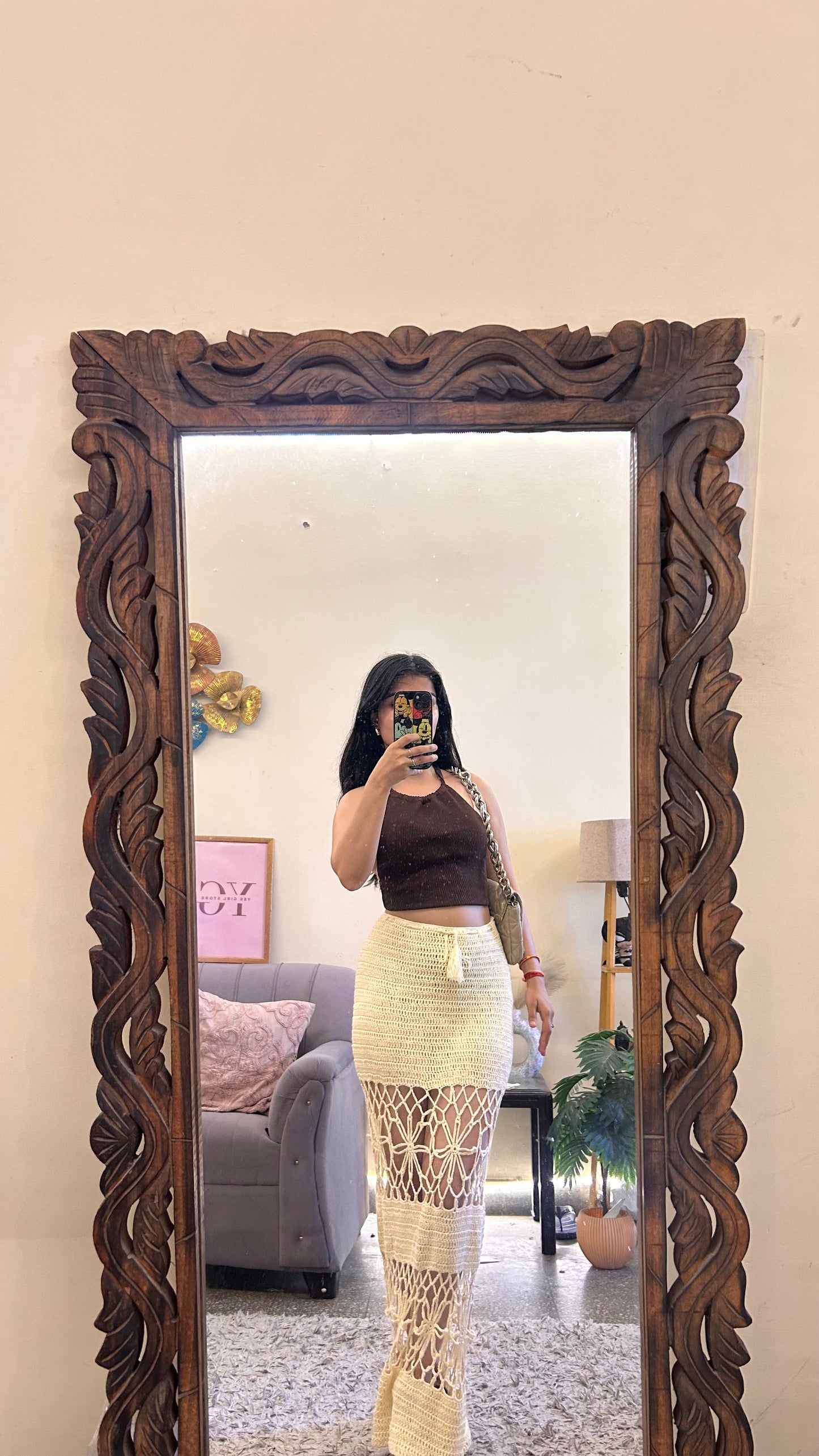 35)crochet skirt with layer waist 26-28 L-41