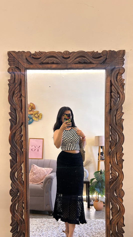 58)crochet skirt with layer waist 24-28 L-32