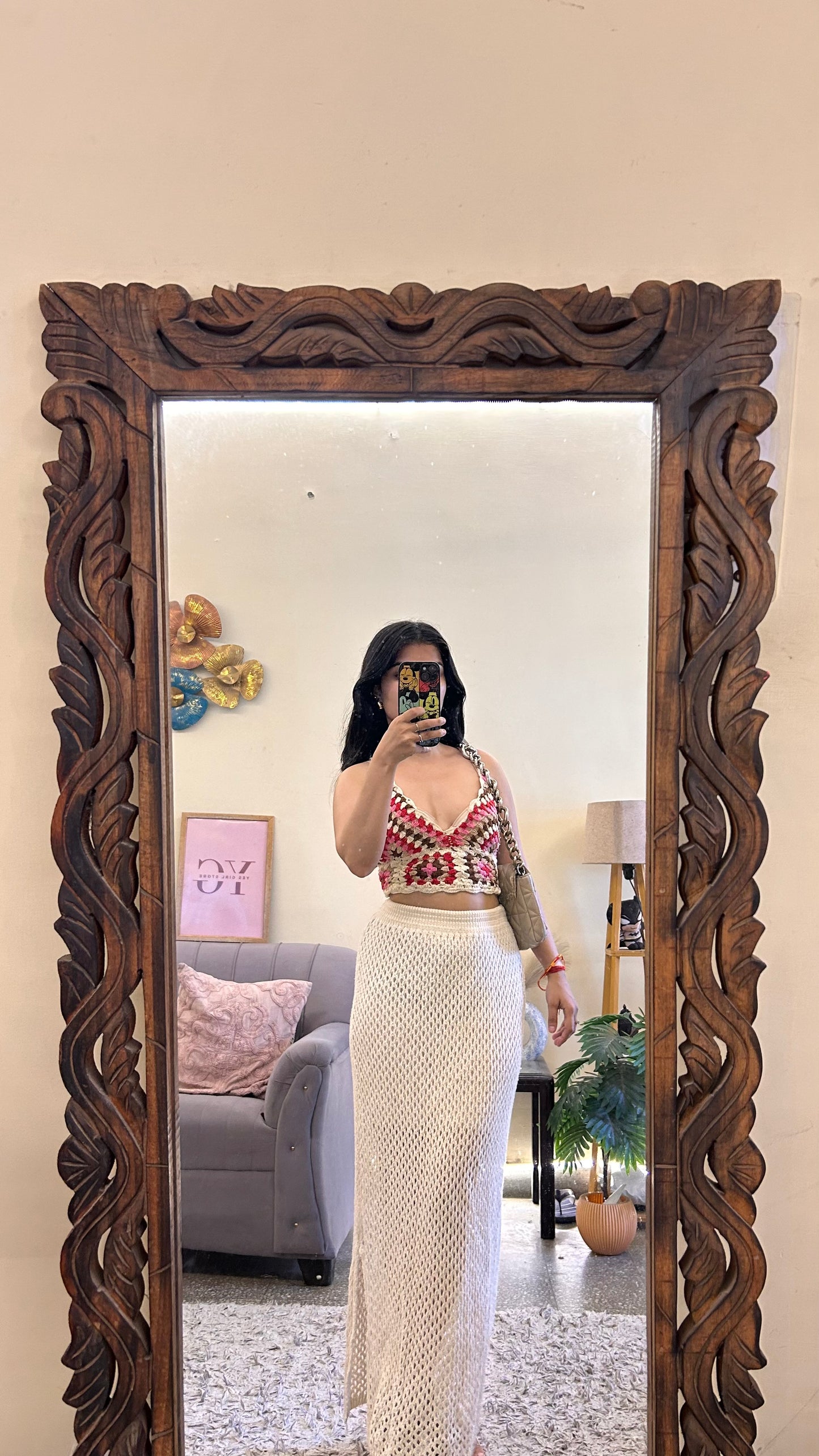 19)crochet skirt with layer waist 24-26 L-37