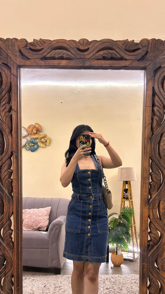 109} cute short dress bust-30  / L - 32