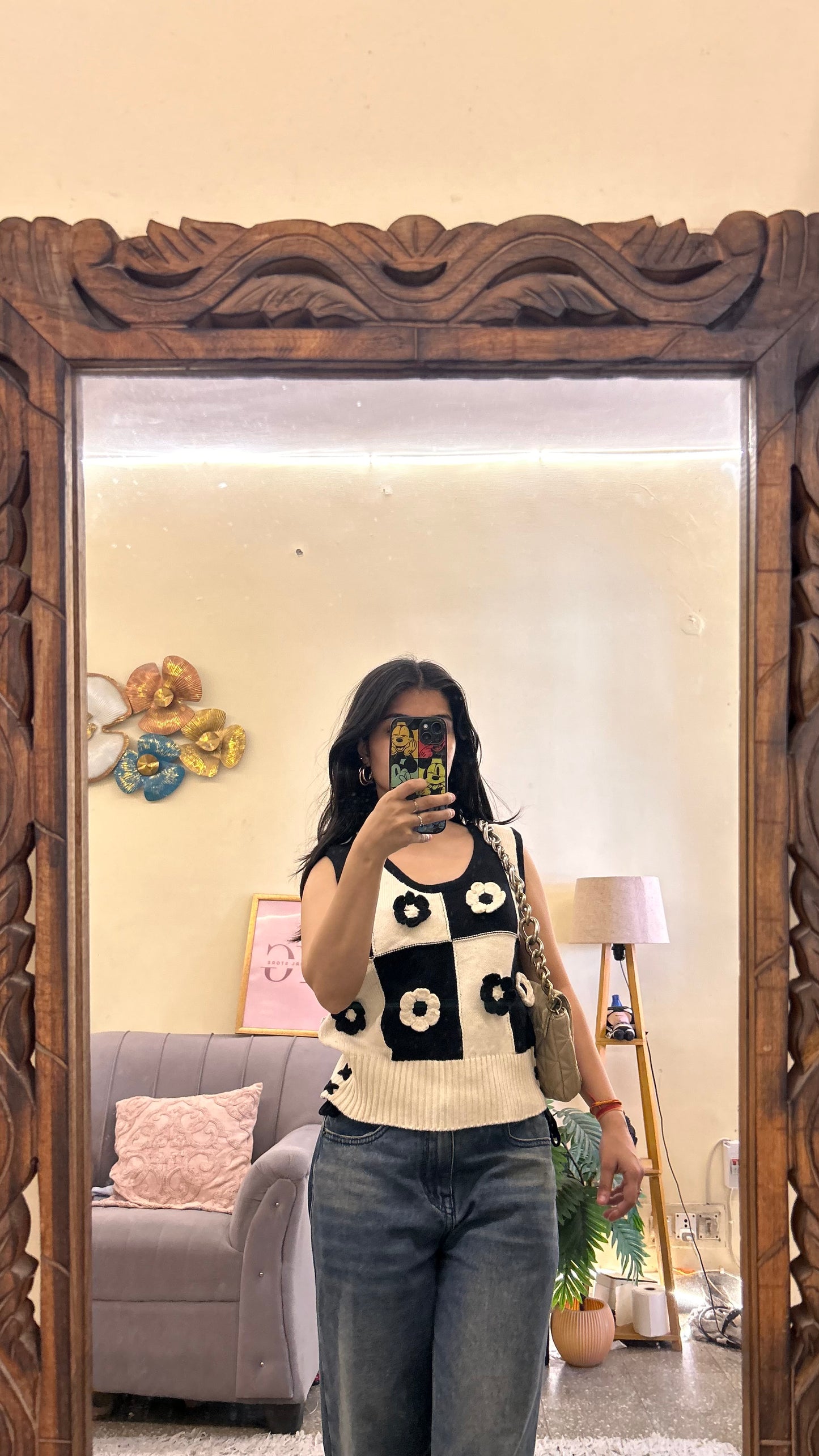 71)pintrest sweater size -m 3d flower