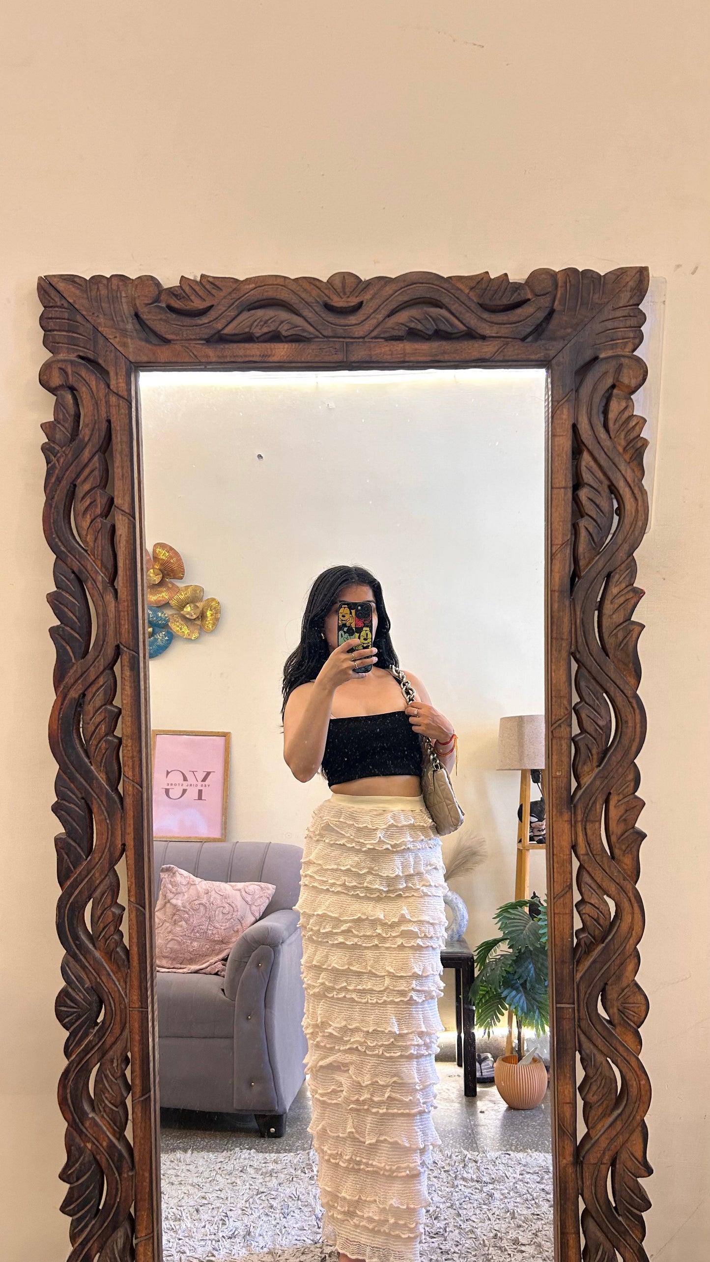 47)crochet skirt with layer waist 26-28  L-38