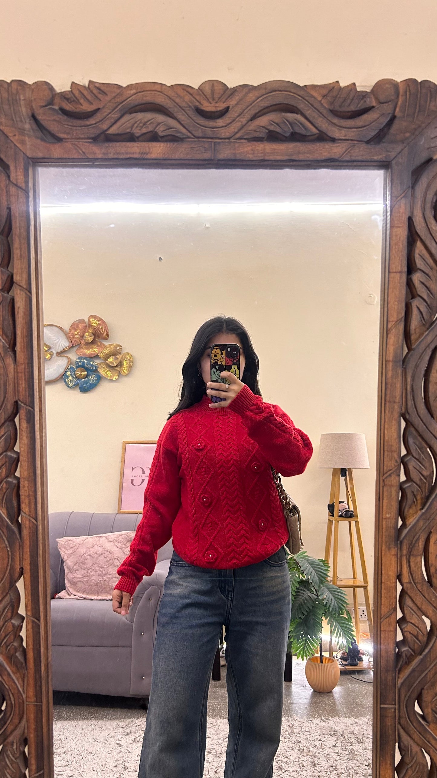 191)pintrest sweater size-xs-s 3d flower