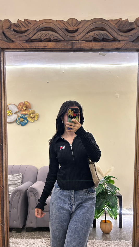 Tommy zippertop thrifted xs-s