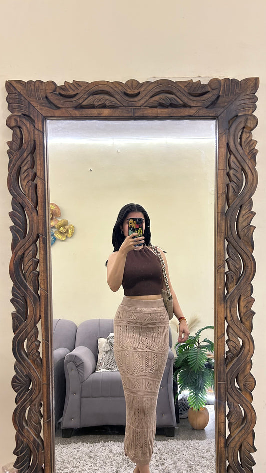 Crochet skirt 26-30 waist /l: 35 layer inside