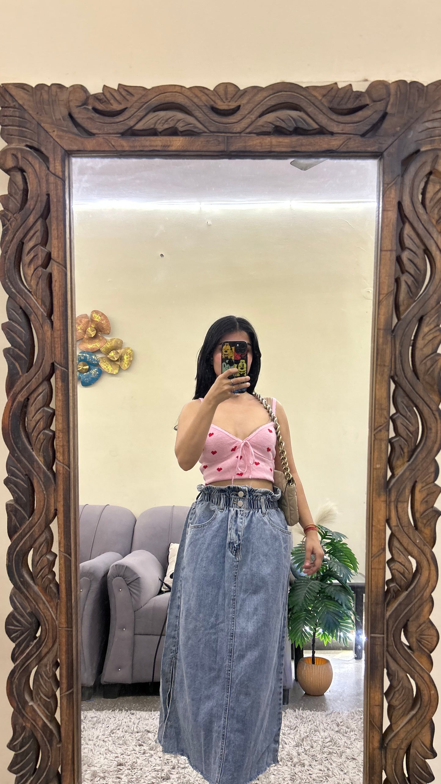 75) thrifted skirt 28 waist/l:30