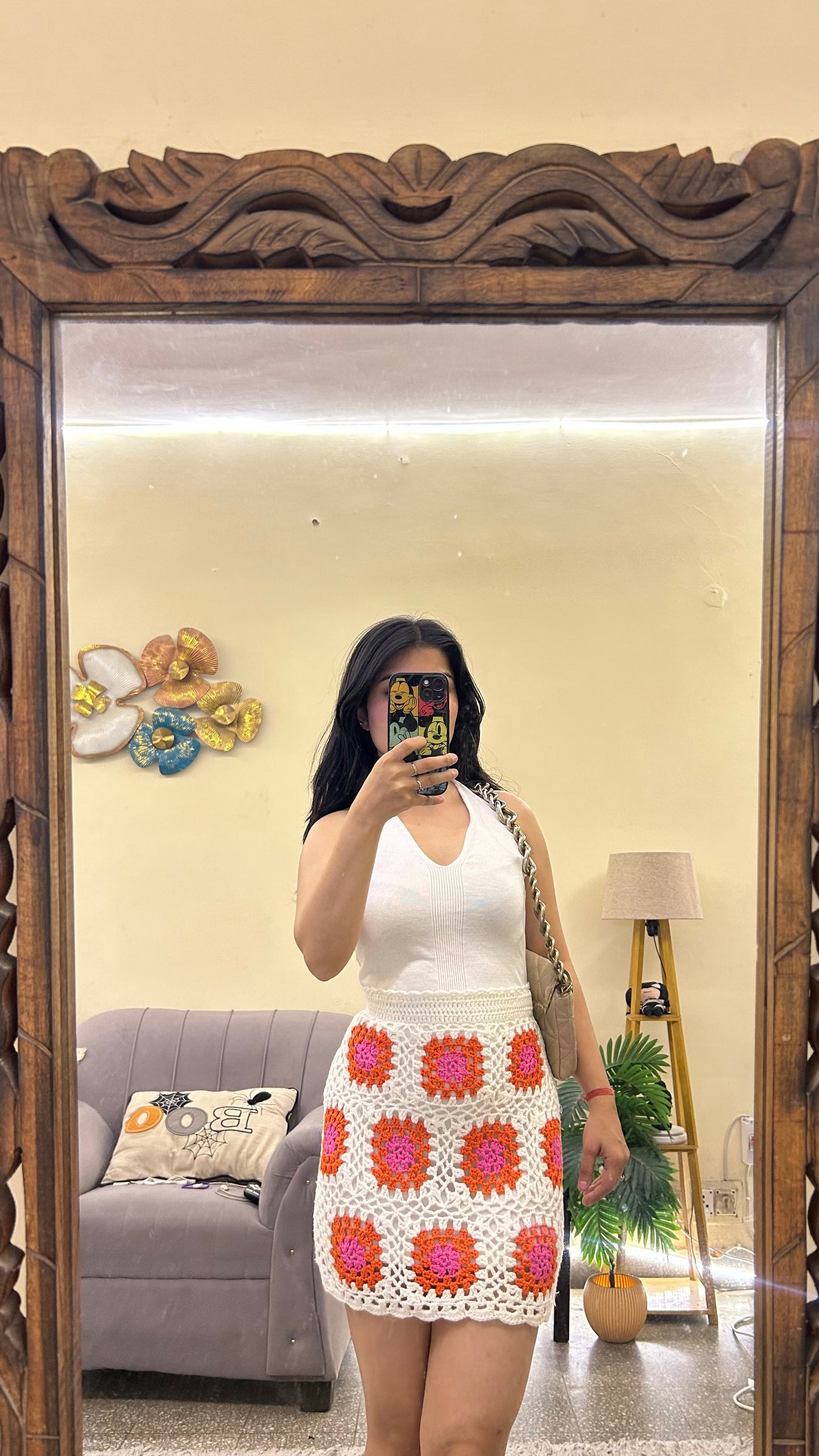 Crochet skirt with lining 30-32 waist/l:16
