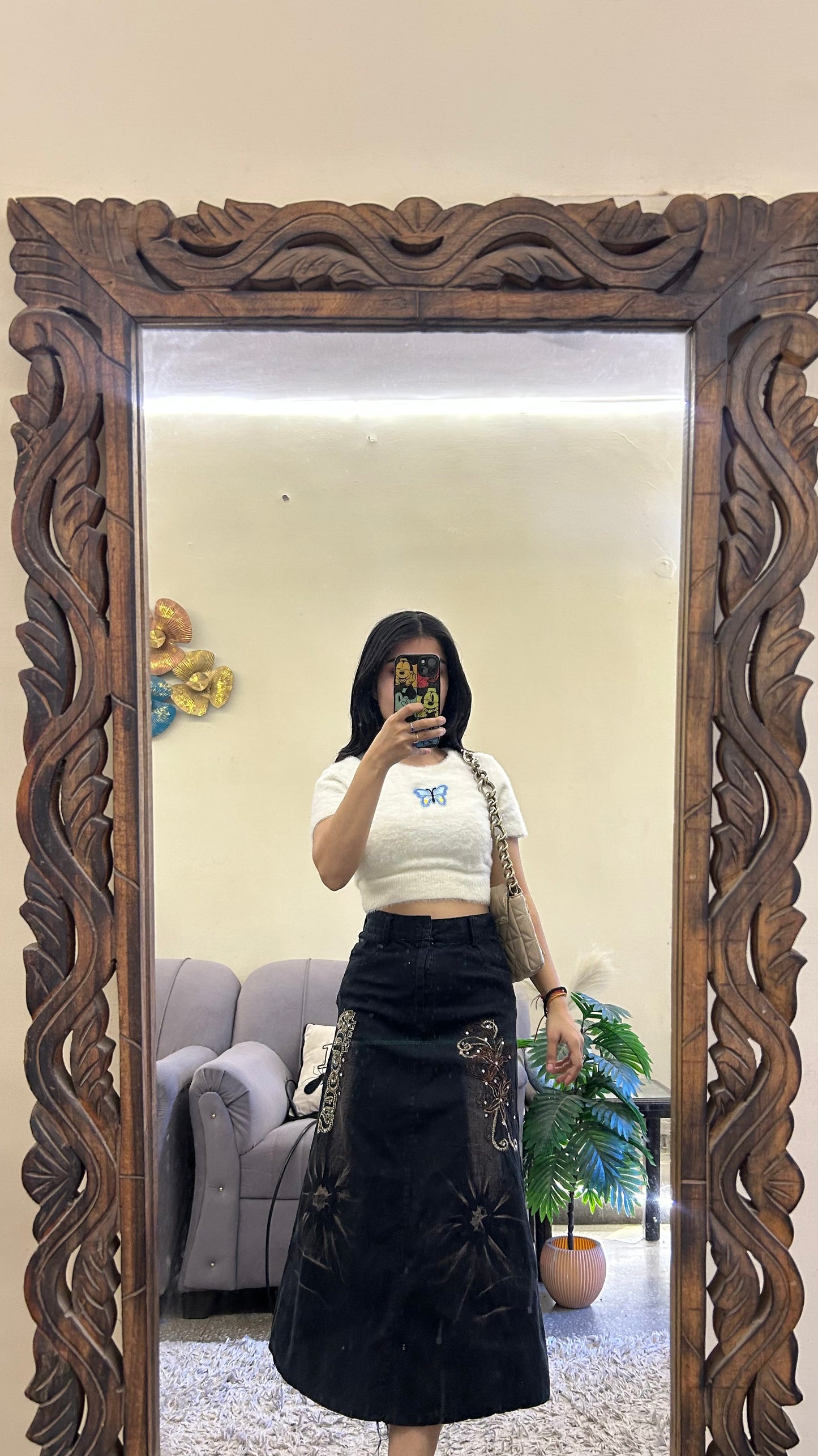 43) korean skirt 26 waist/l:29