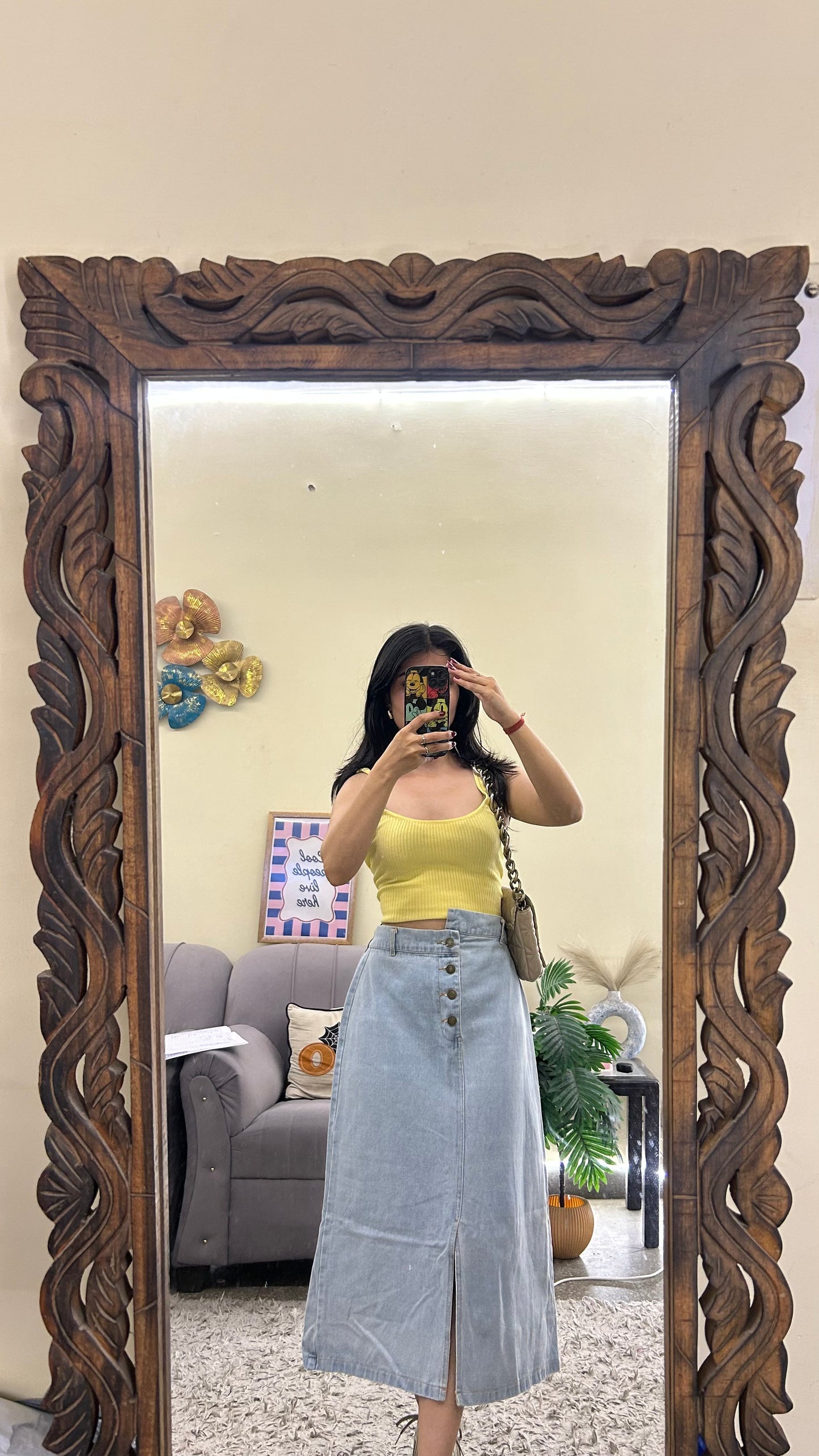 77) Korean skirt 26-28 waist/l:29