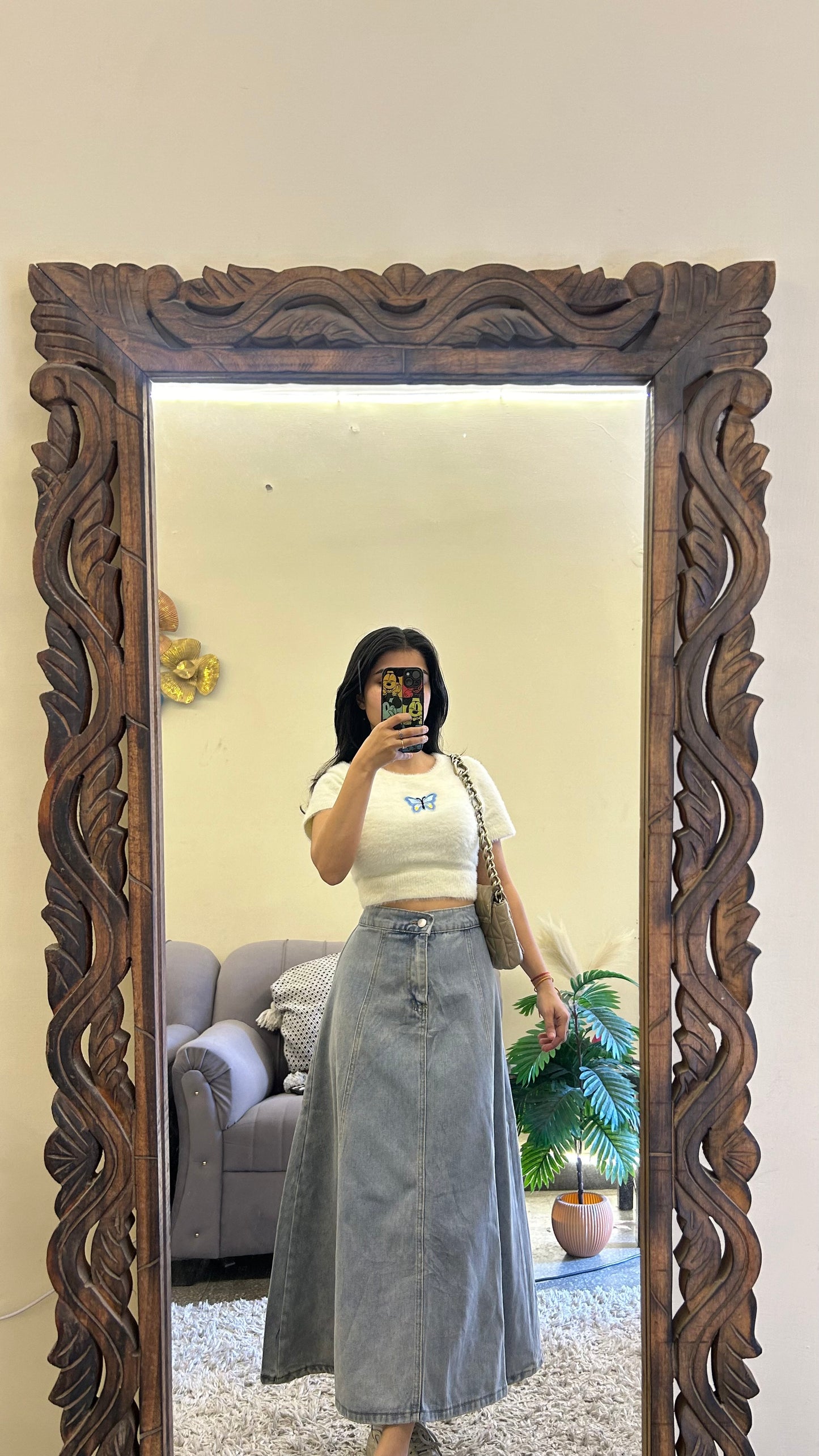 43) Korean skirt 26-28 waist/l:30