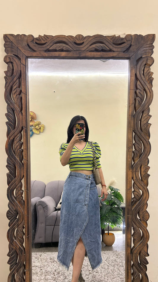 85) korean skirt 32 waist/l:29 re