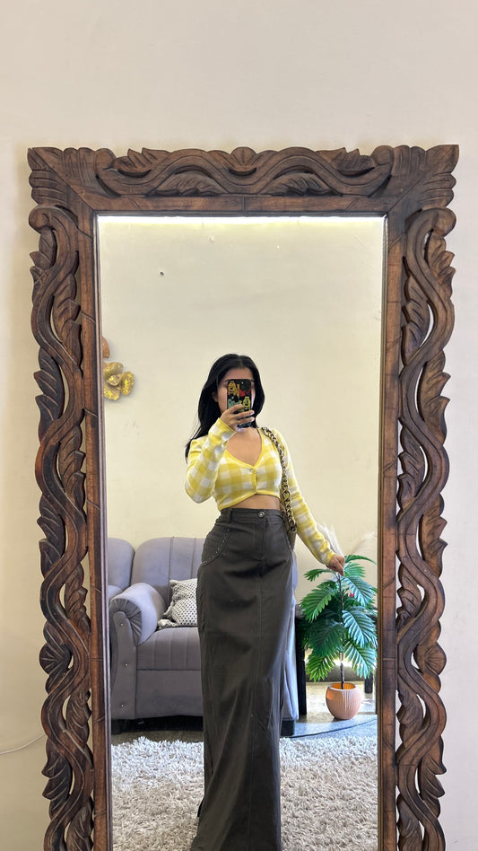 28) re Korean skirt 33-34 waist/l:39