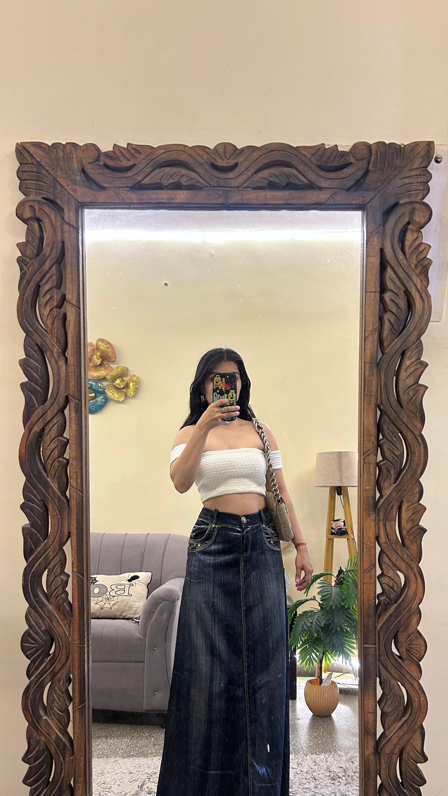 93) Korean skirt (shine material very rare n expensive) 32 waist/l:36