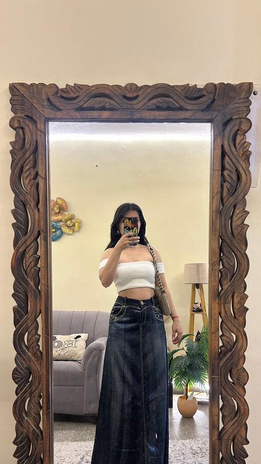93) Korean skirt (shine material very rare n expensive) 32 waist/l:36