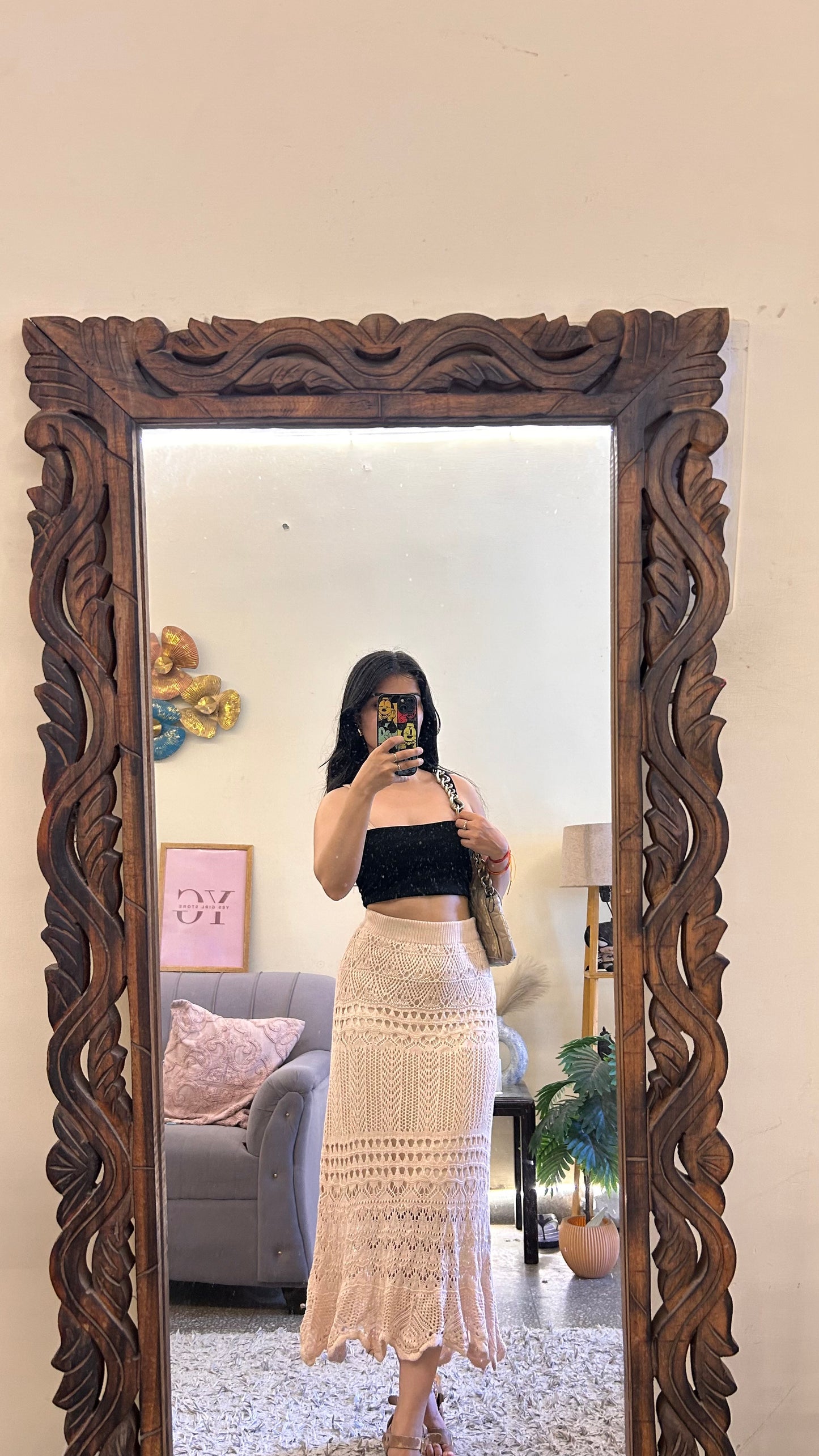 42)crochet skirt with layer waist 24-28 L-36