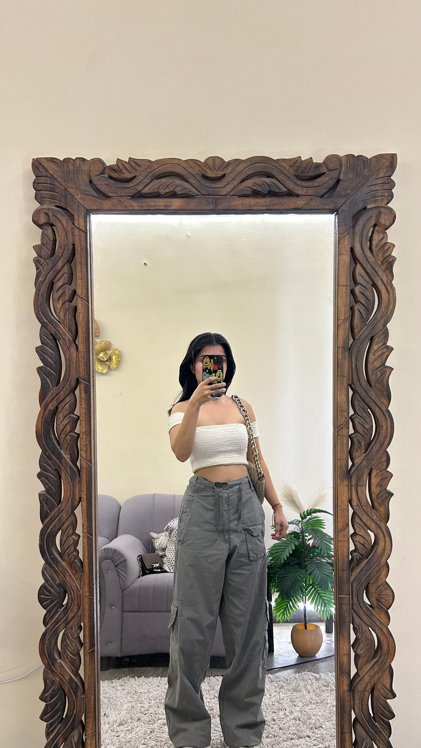 77) cargo pants 35 waist/l:42/rise:11inch